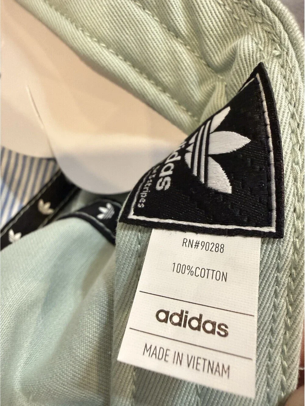 Adidas Womens Originals ASH GREEN Relaxed Strapback Trefoil Logo Cap New